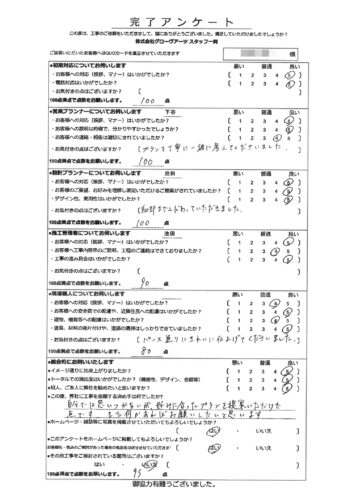 アンケート用紙