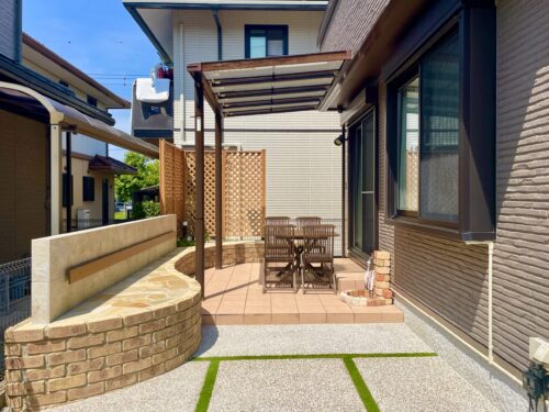 堺市　リガーデン工事　■メンテナンスフリーで、すっきりと整った庭空間